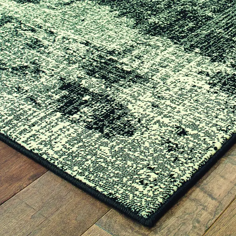 Black Ivory Machine Woven Abstract Indoor Area Rug Photo 2