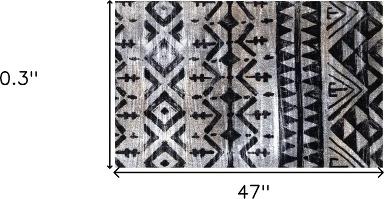 Black and Gray Aztec Washable Floor Mat Photo 4