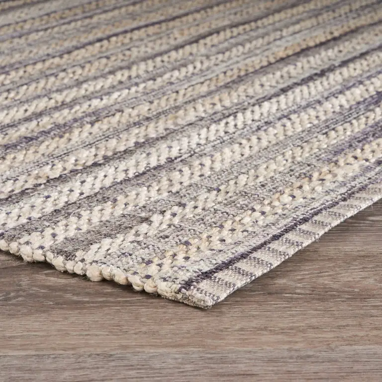 Brown and Gray Striped Area Rug Photo 5