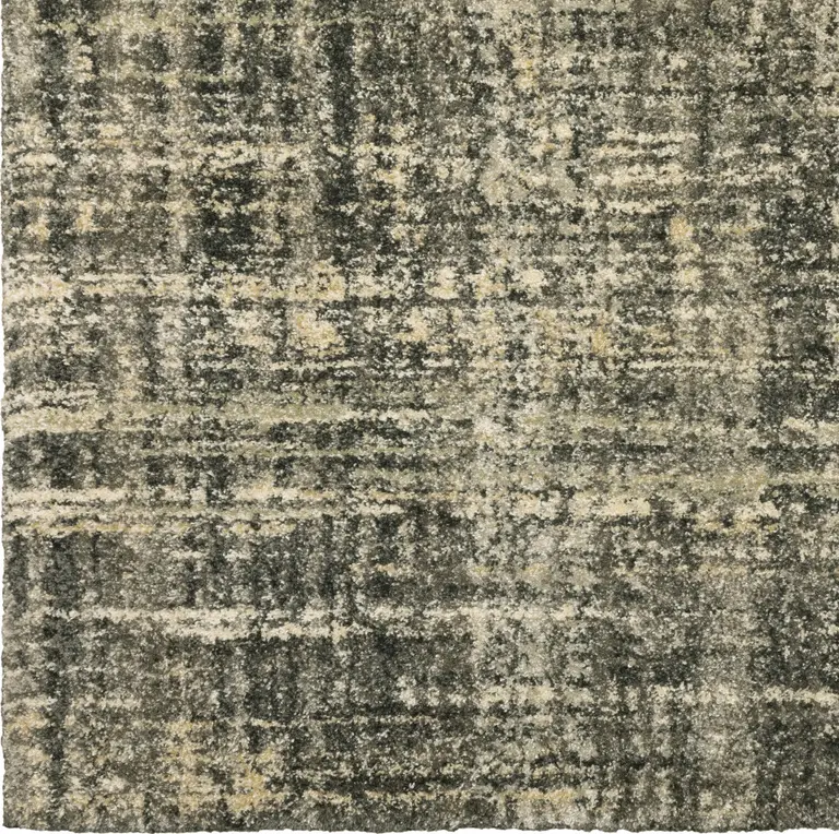 Charcoal Grey Beige And Tan Abstract Power Loom Stain Resistant Area Rug Photo 2