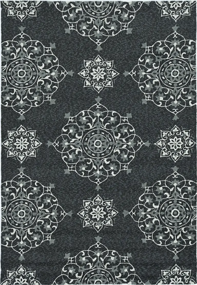 Charcoal Polypropylene Accent Rug Photo 1