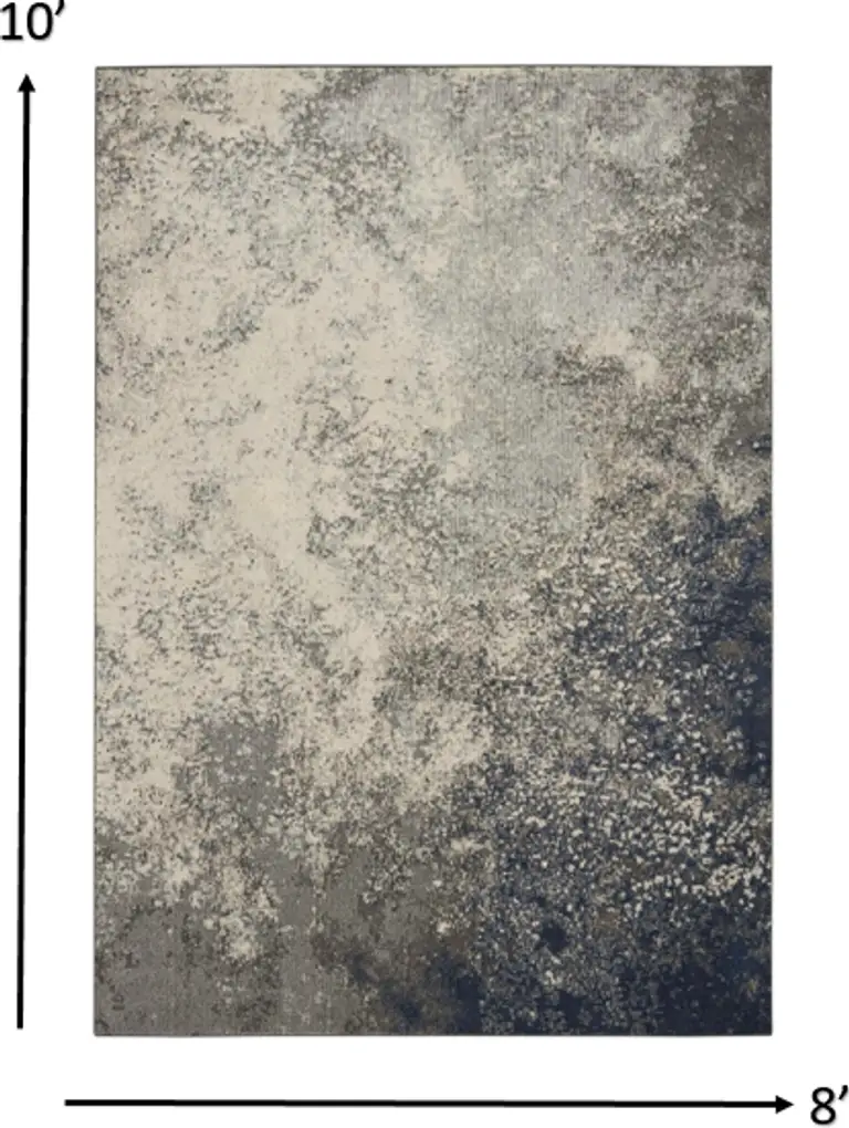 Charcoal and Ivory Abstract Area Rug Photo 4