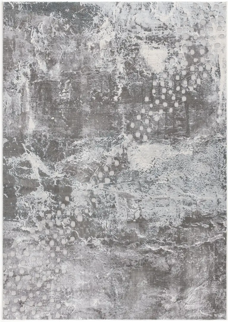Gray Distressed Abstract Area Rug Photo 1