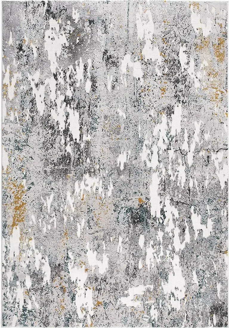 Gray Distressed Modern Abstract Area Rug Photo 1