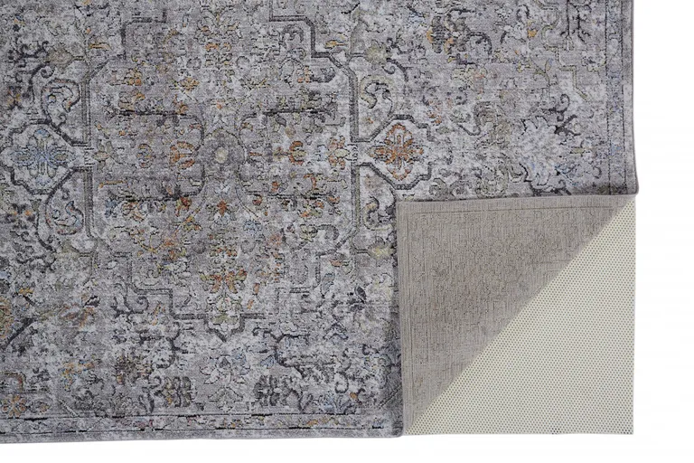 Gray Taupe And Yellow Abstract Stain Resistant Area Rug Photo 2