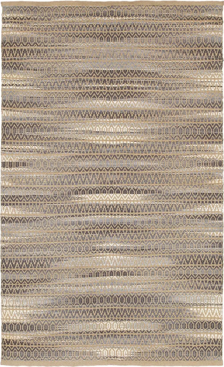 Gray and Tan Striated Runner Rug Photo 1