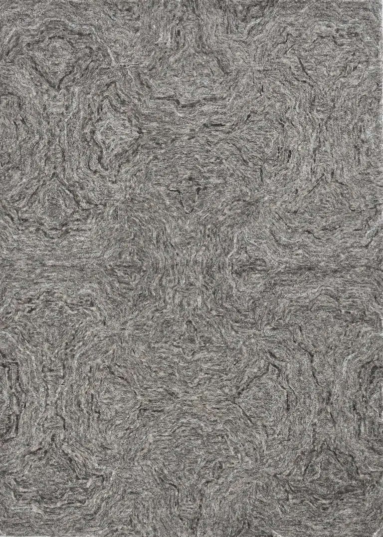 Grey Hand Tufted Abstract Indoor Area Rug Photo 2