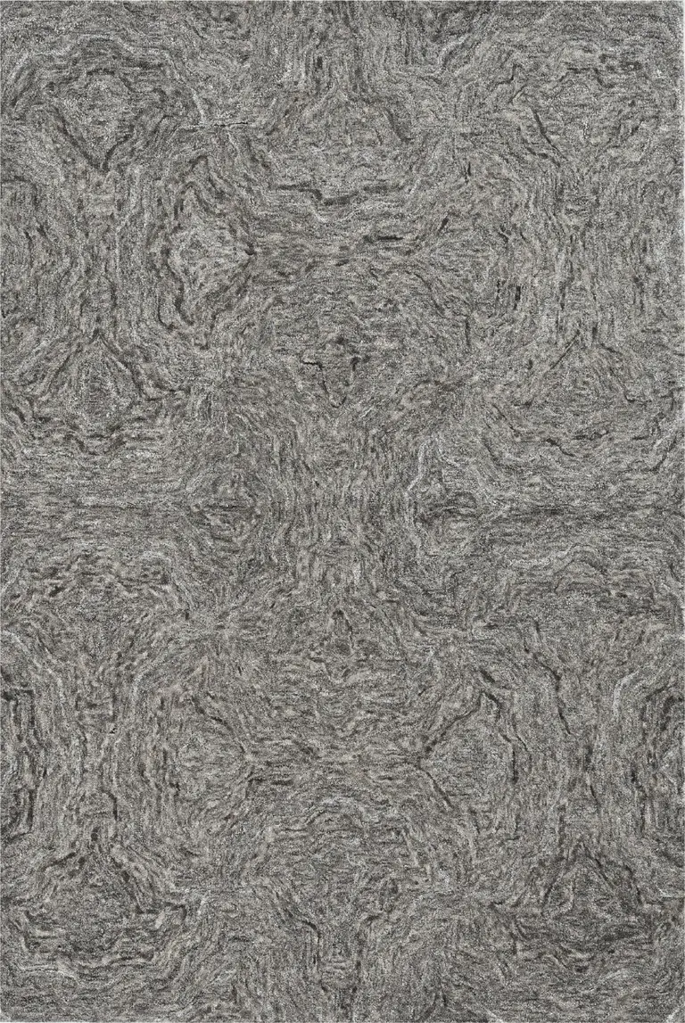 Grey Hand Tufted Abstract Indoor Area Rug Photo 1
