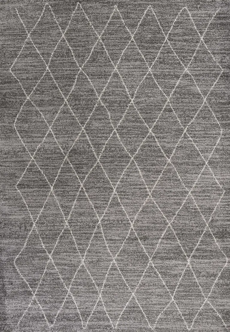 Grey Machine Woven Geometric Indoor Area Rug Photo 1