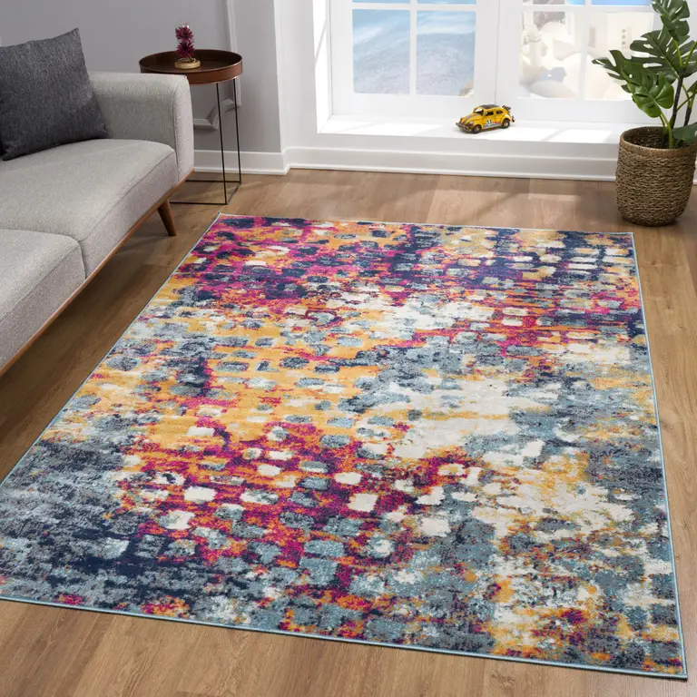 Multicolored Abstract Painting Area Rug Photo 5