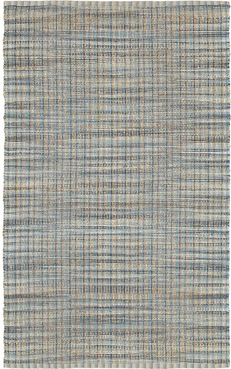 Navy and Natural Interwoven Area Rug Photo 1