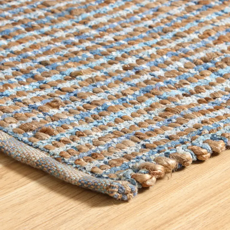 Navy and Natural Interwoven Area Rug Photo 3