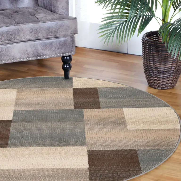 Patchwork Power Loom Stain Resistant Area Rug Photo 5