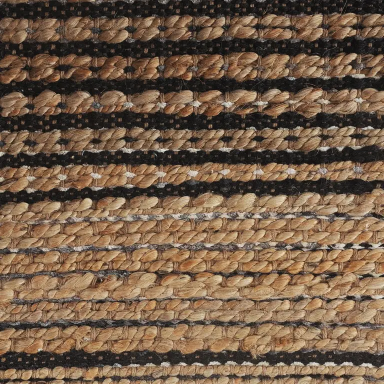 Tan and Black Eclectic Striped Area Rug Photo 2