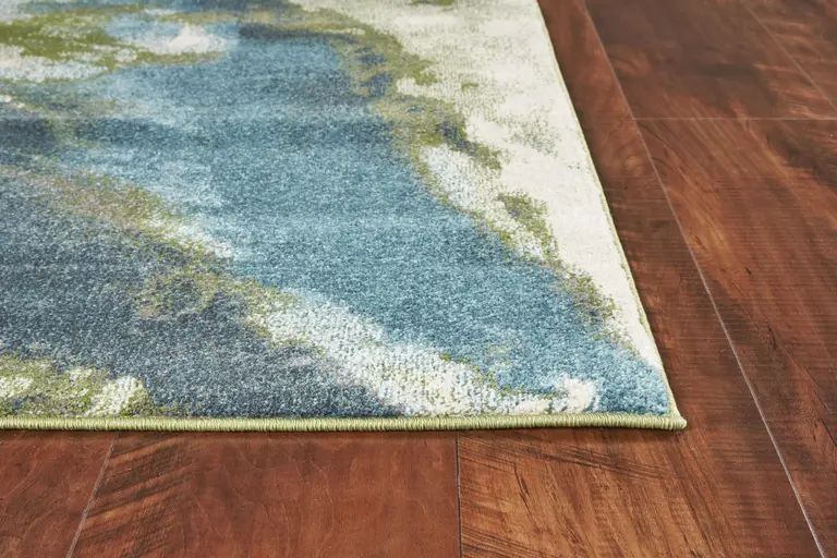 Teal Abstract Splashes Area Rug Photo 4