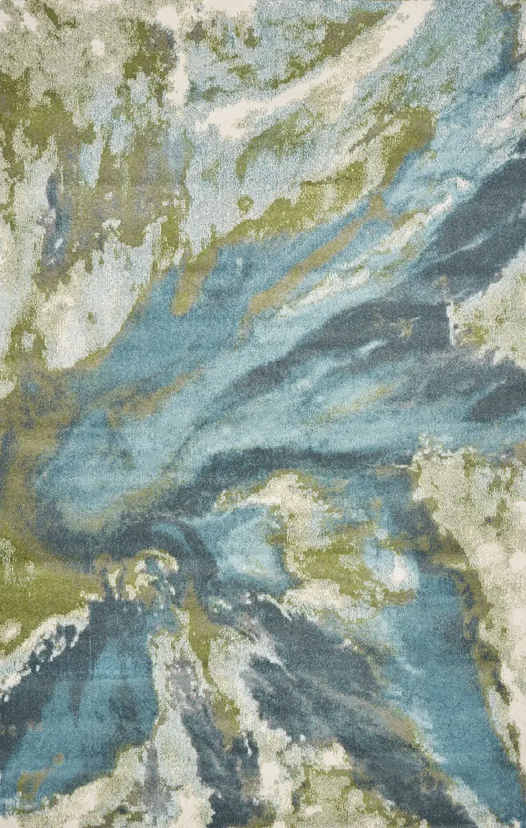 Teal Abstract Splashes Area Rug Photo 1