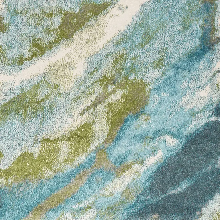 Teal Abstract Splashes Area Rug Photo 2