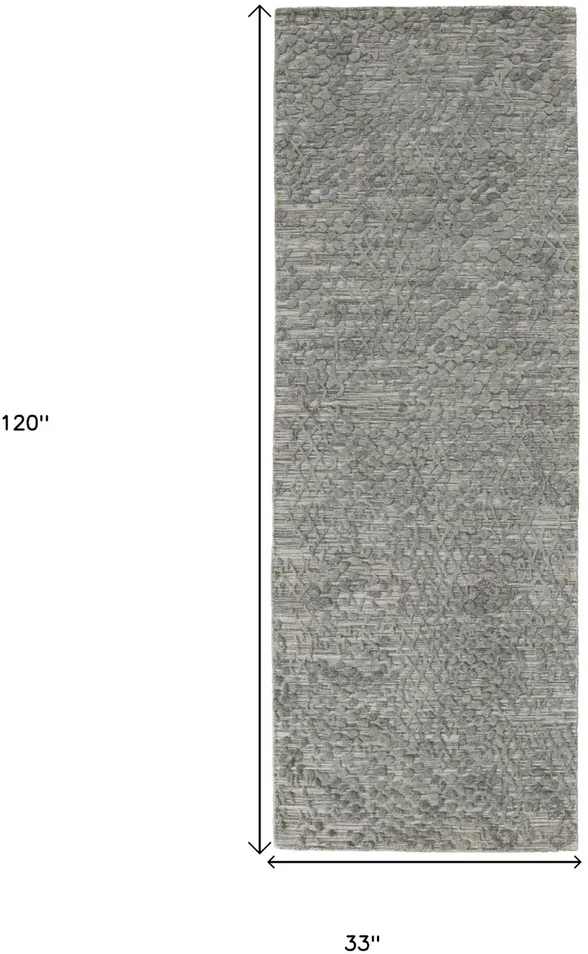 10' Abstract Hand Woven Runner Rug Photo 6