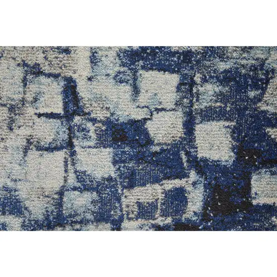 10' Abstract Power Loom Distressed Runner Rug Photo 8