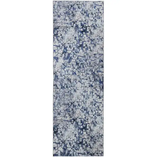 10' Abstract Power Loom Distressed Runner Rug Photo 1