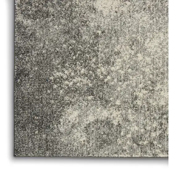 10' Black Abstract Power Loom Runner Rug Photo 9