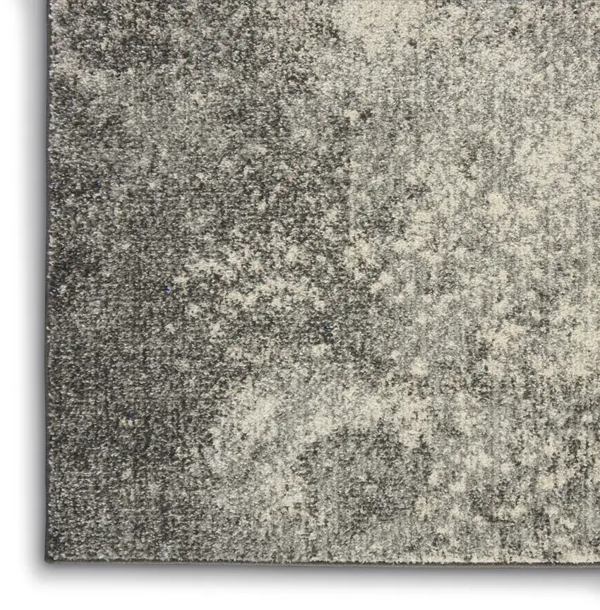 10' Black Abstract Power Loom Runner Rug Photo 9