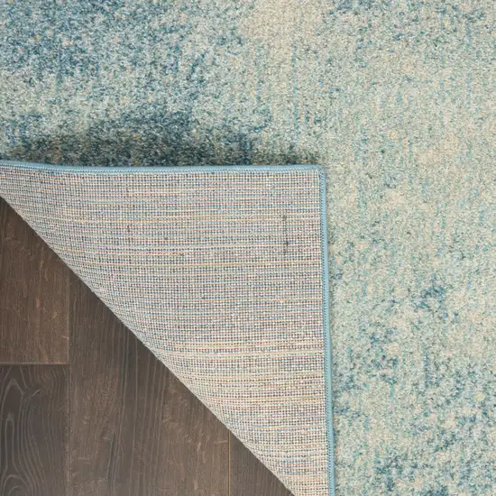 10' Blue Abstract Power Loom Runner Rug Photo 9