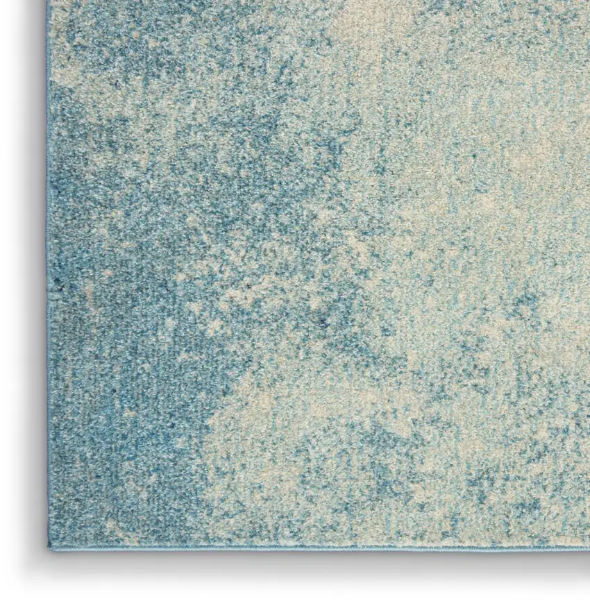 10' Blue Abstract Power Loom Runner Rug Photo 8