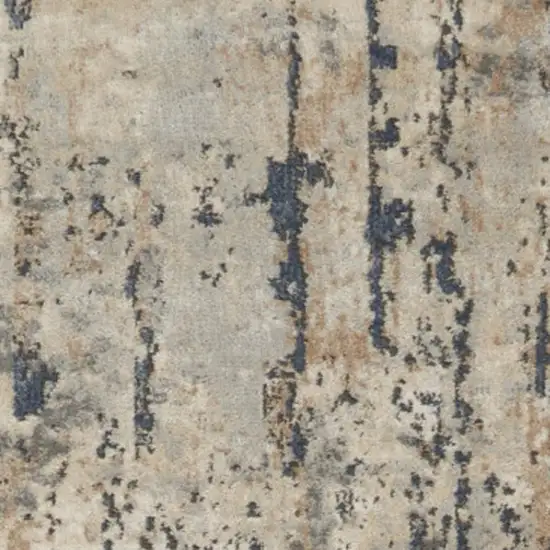 10' Beige and Ivory Abstract Power Loom Runner Rug Photo 1