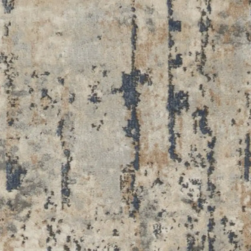 10' Beige and Ivory Abstract Power Loom Runner Rug Photo 1