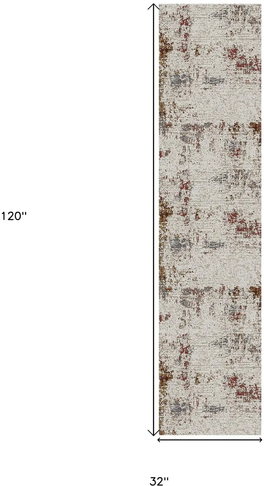 10' Abstract Power Loom Runner Rug Photo 7