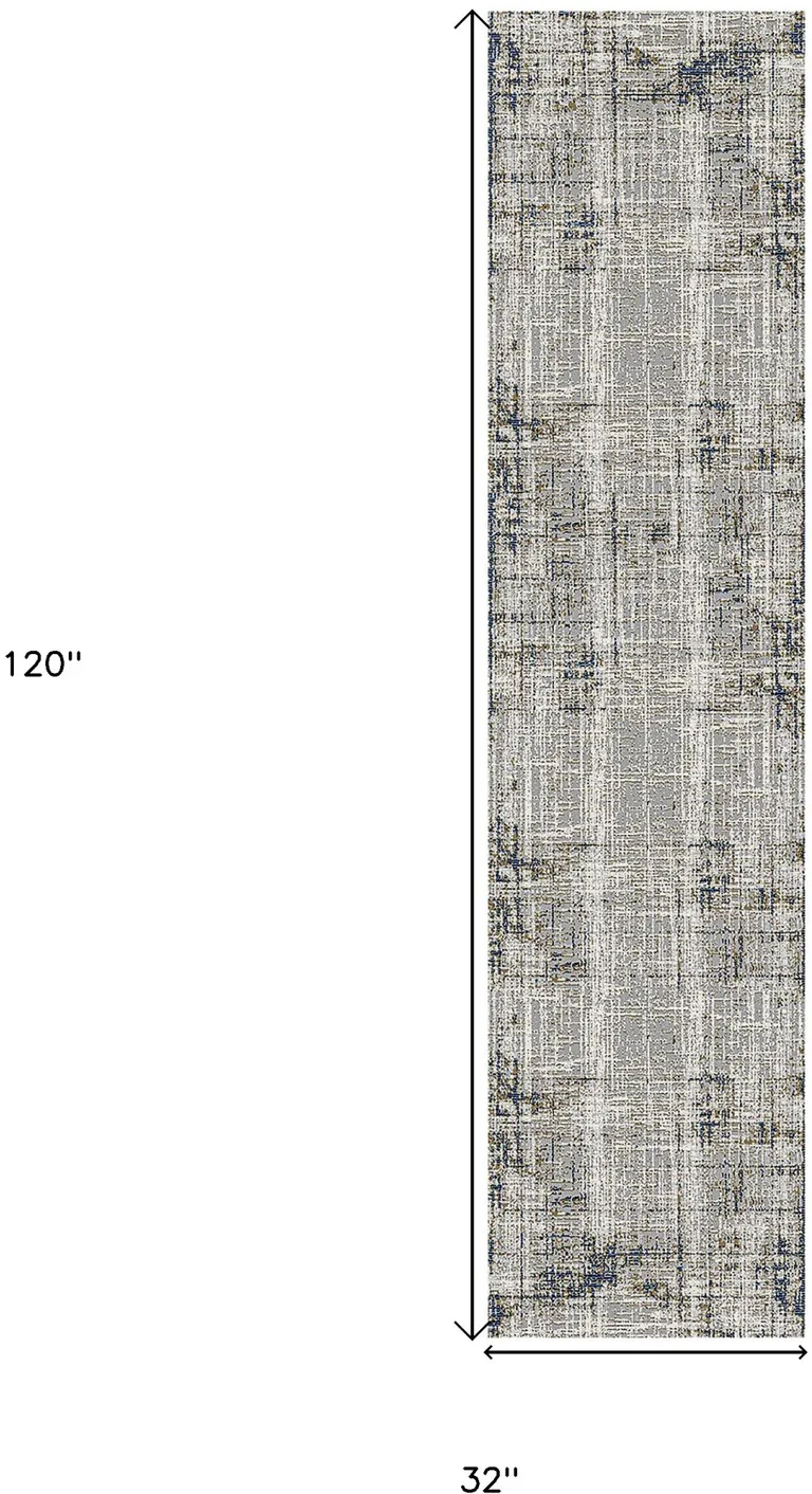 10' Abstract Power Loom Runner Rug Photo 5