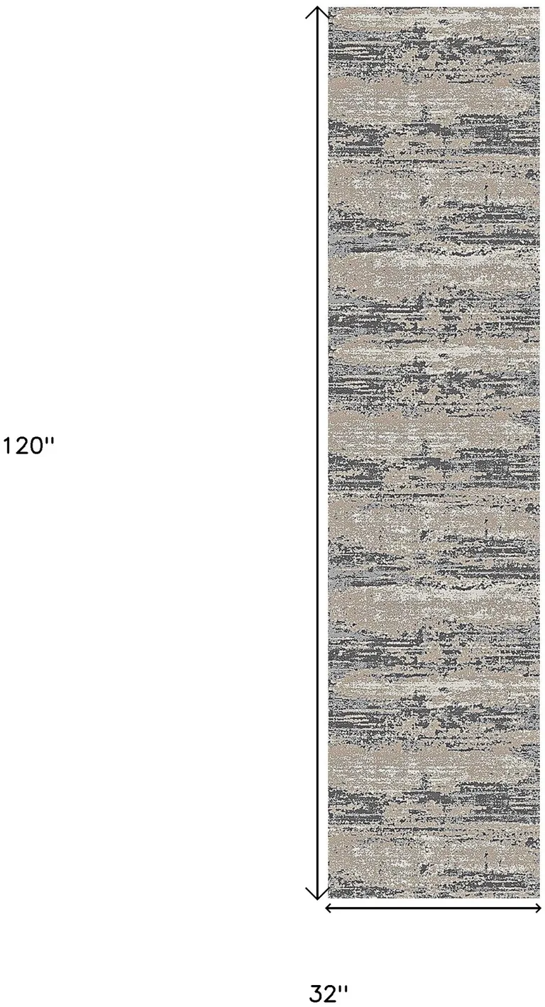 10' Abstract Power Loom Runner Rug Photo 5