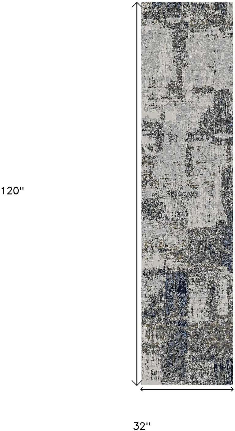 10' Abstract Power Loom Runner Rug Photo 5