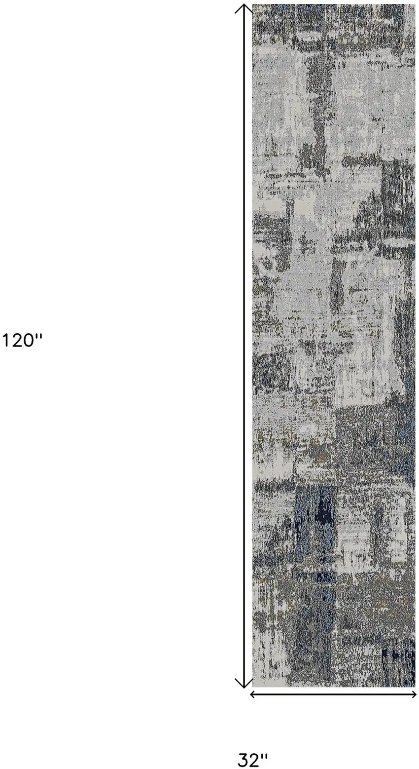 10' Abstract Power Loom Runner Rug Photo 6