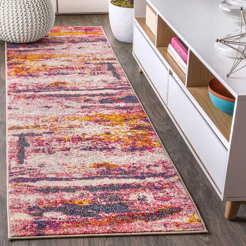 8' Abstract Runner Rug Photo 5