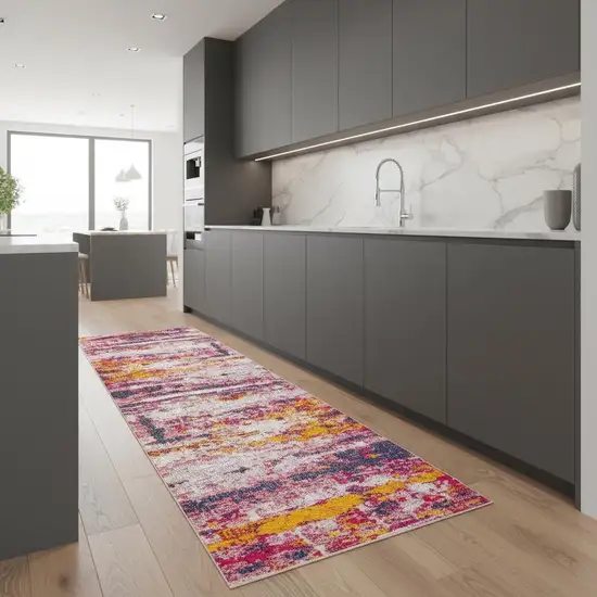 8' Abstract Runner Rug Photo 1