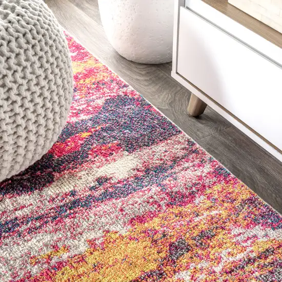 8' Abstract Runner Rug Photo 7