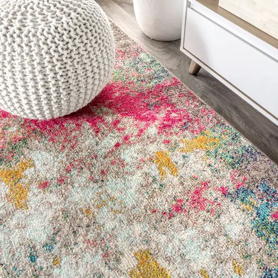 8' Abstract Runner Rug Photo 7