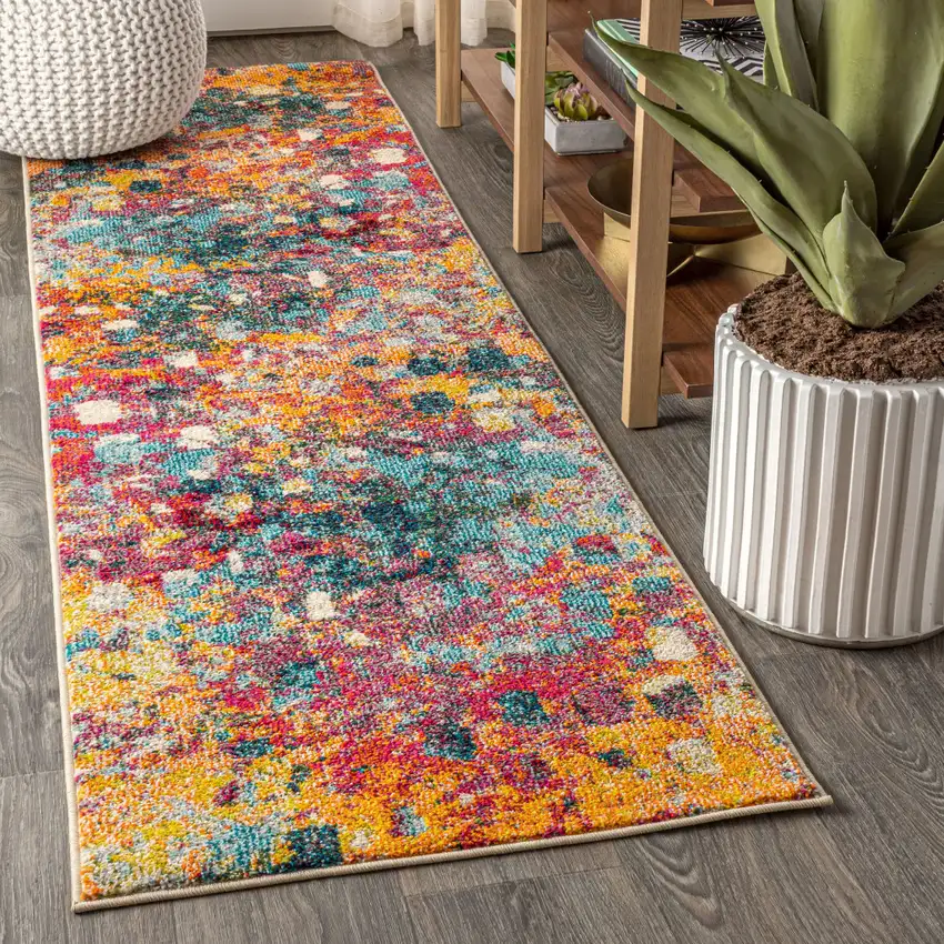 8' Abstract Runner Rug Photo 5