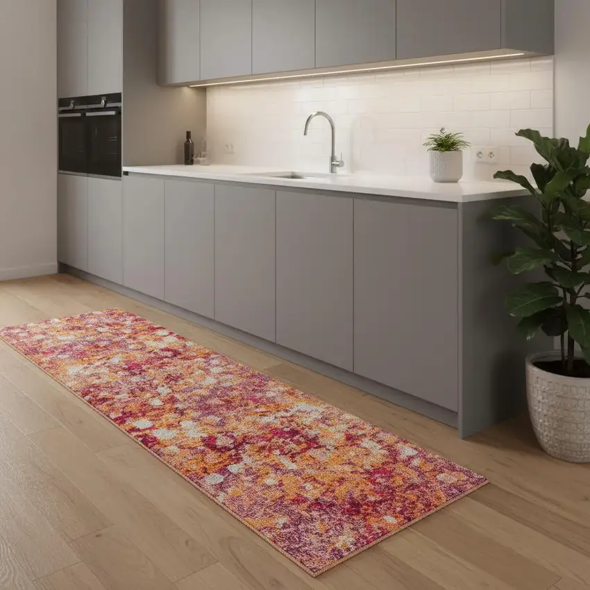 8' Abstract Runner Rug Photo 1