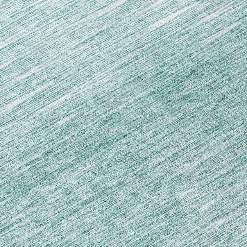 8' Aqua And Ivory Round Abstract Washable Indoor Outdoor Area Rug Photo 8