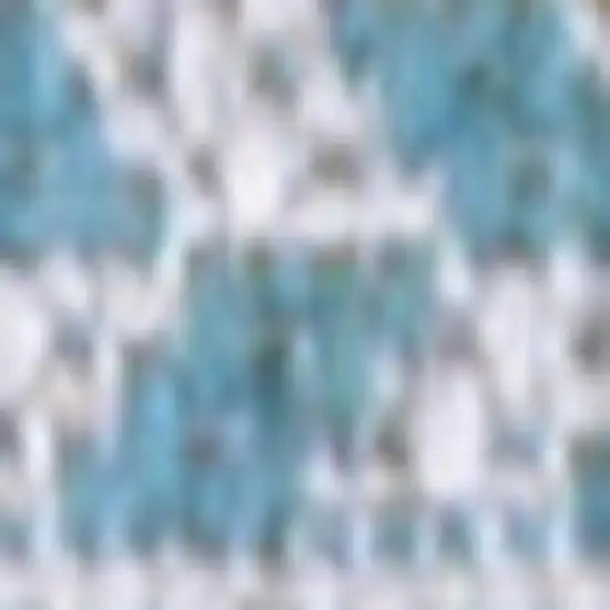 8' Aqua And Light Gray Striped Indoor Outdoor Runner Rug Photo 2