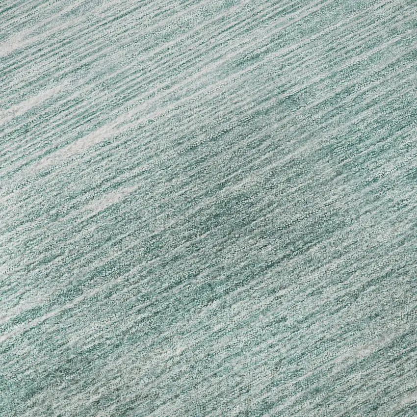 8' Aqua And Teal Abstract Washable Round Rug With UV Protection Photo 9