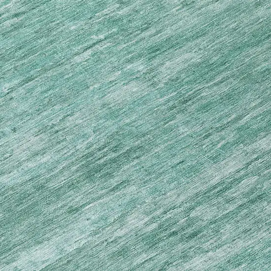 8' Aqua And Teal Blue Round Abstract Washable Indoor Outdoor Area Rug Photo 8