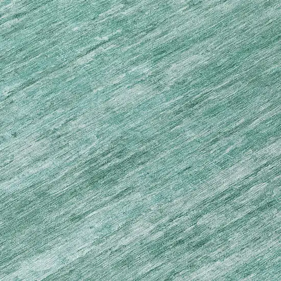 8' Aqua And Teal Blue Round Abstract Washable Indoor Outdoor Area Rug Photo 8