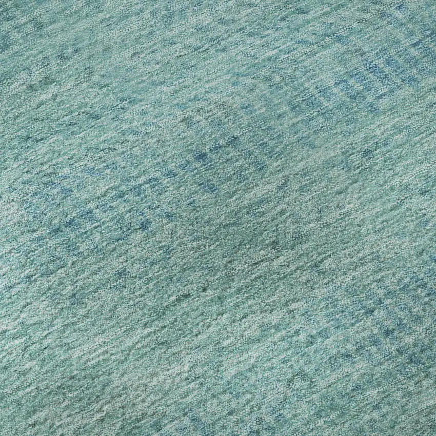 8' Aqua And Teal Striped Washable Round Rug With UV Protection Photo 7