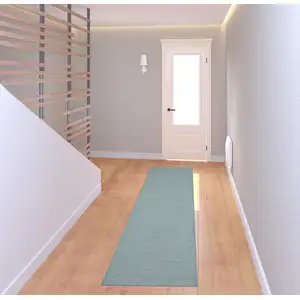 Photo of 8' Aqua Power Loom Runner Rug