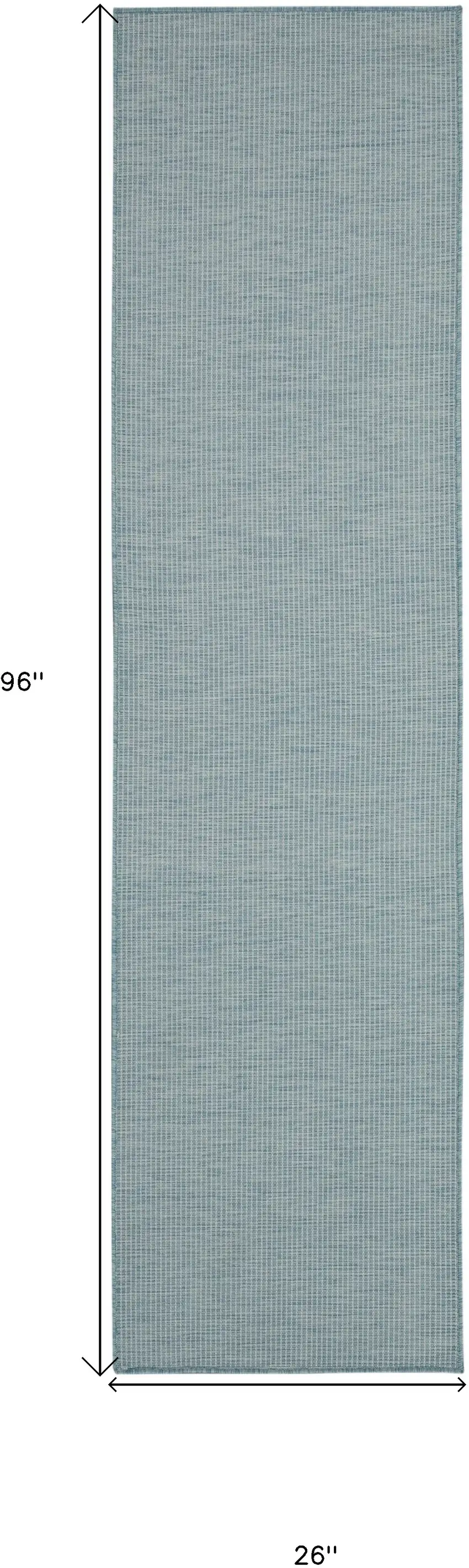8' Aqua Power Loom Runner Rug Photo 6