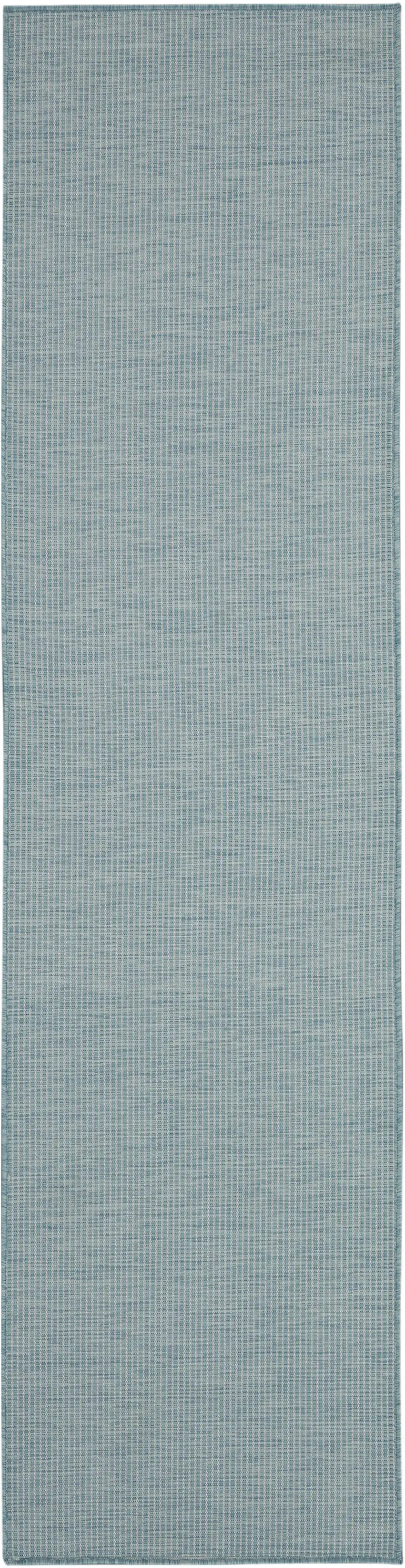 8' Aqua Power Loom Runner Rug Photo 2